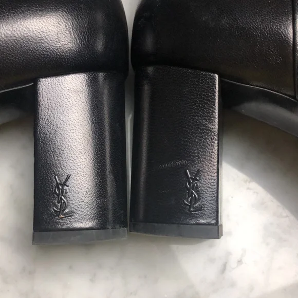 Yves Saint Laurent Women's Black Leather Ankle Boots - Picture 3 of 16